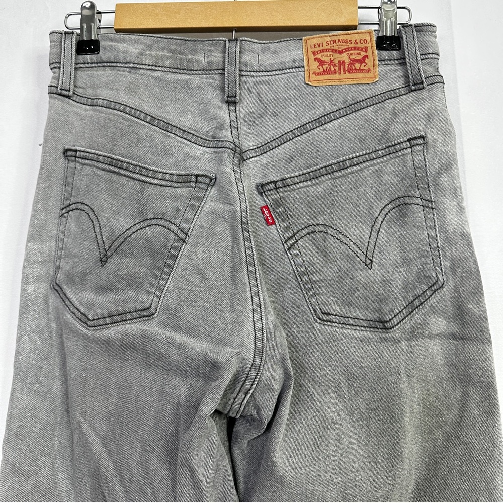 Levi’s Ribcage Straight Ankle Jeans Button Fly Vintage Gray 28 Womens Denim - Picture 8 of 13